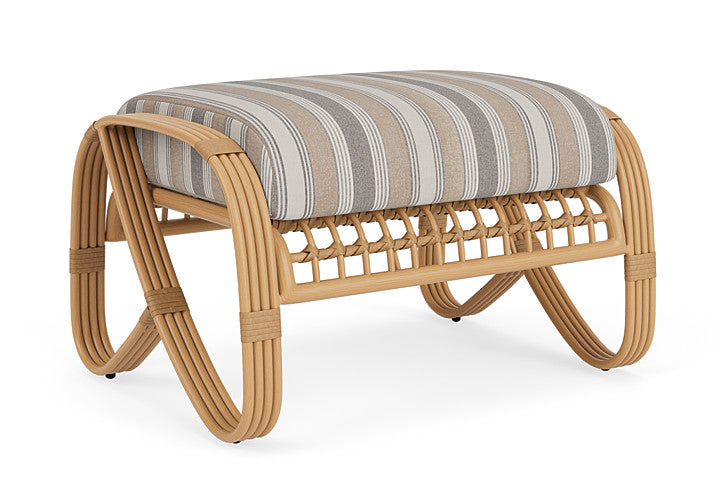 Lloyd Flanders - Riviera Ottoman In Camel Finish With Purveyor Pewter Fabric - 278017152146 view 1