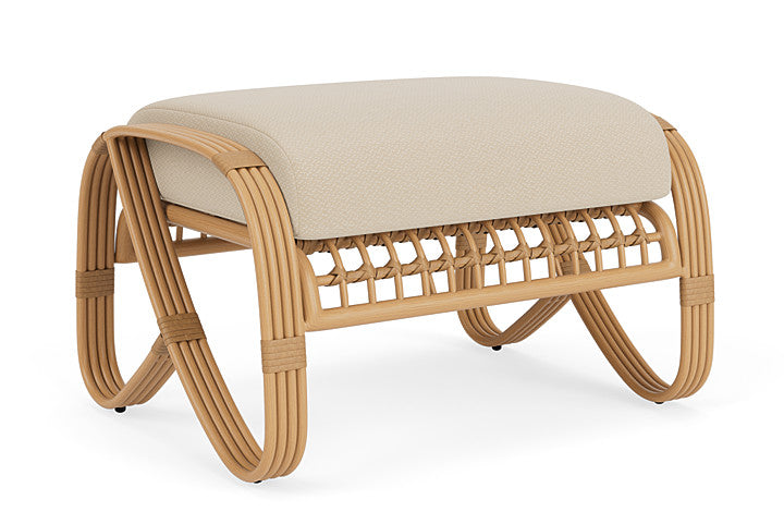 Lloyd Flanders - Riviera Ottoman In Camel Finish With Raindrop Almond Fabric - 2780171522055 view 1