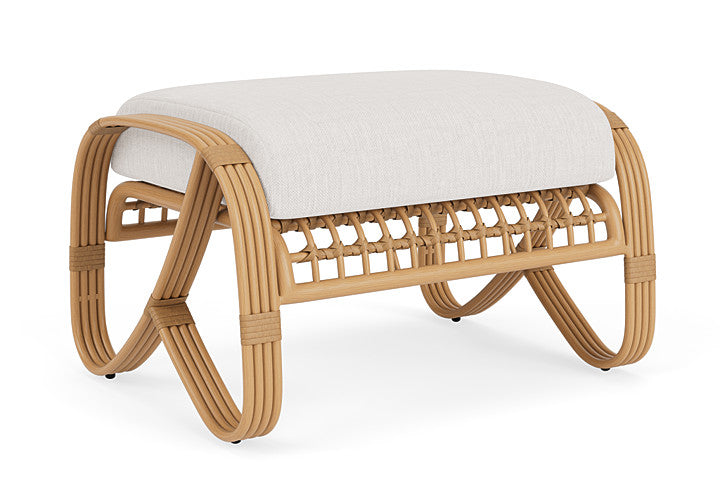 Lloyd Flanders - Riviera Ottoman In Camel Finish With Reflections Snow Fabric - 2780171522014 view 2