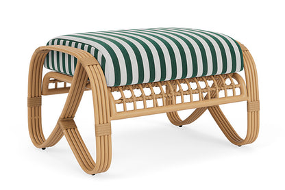 Lloyd Flanders - Riviera Ottoman In Camel Finish With Safari/White Stripe Fabric - 278017152269 view 2