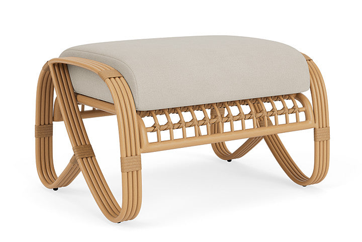 Lloyd Flanders - Riviera Ottoman In Camel Finish With Sandberg Flax Fabric - 2780171522027 view 1
