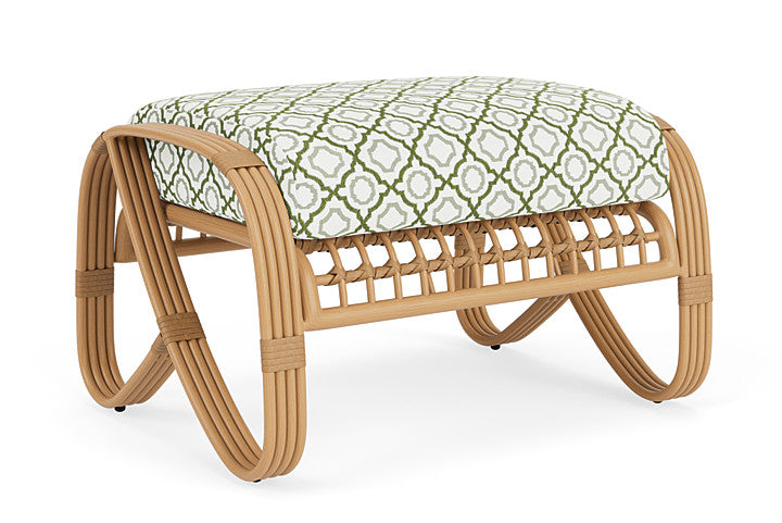 Lloyd Flanders - Riviera Ottoman In Camel Finish With Savannah Green Fabric - 2780171522064 view 1