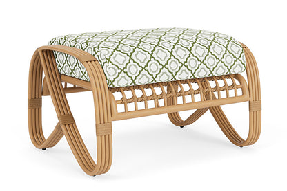 Lloyd Flanders - Riviera Ottoman In Camel Finish With Savannah Green Fabric - 2780171522064 view 1