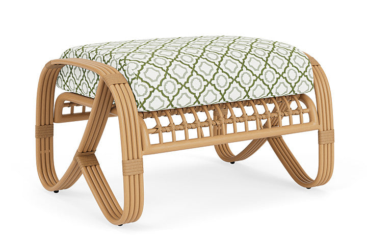 Lloyd Flanders - Riviera Ottoman In Camel Finish With Savannah Green Fabric - 2780171522064 view 2
