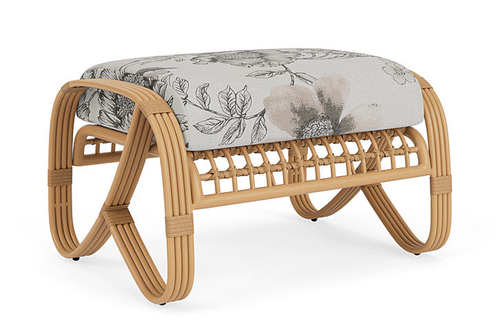 Lloyd Flanders - Riviera Ottoman In Camel Finish With Serena Floral Dove Fabric - 2780171522077 view 2