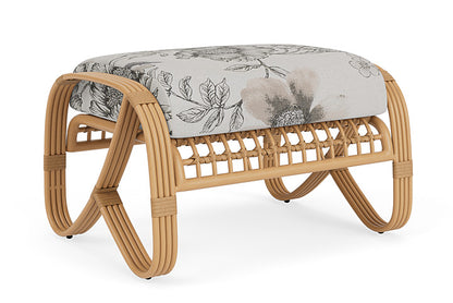 Lloyd Flanders - Riviera Ottoman In Camel Finish With Serena Floral Dove Fabric - 2780171522077 view 2