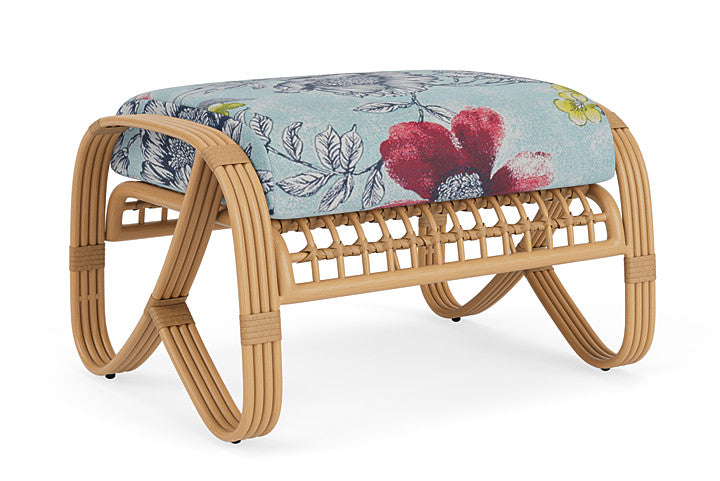 Lloyd Flanders - Riviera Ottoman In Camel Finish With Serena Floral Meadow Fabric - 2780171522079 view 2