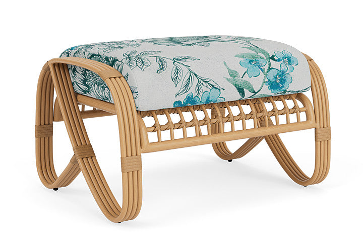 Lloyd Flanders - Riviera Ottoman In Camel Finish With Serena Floral Mist Fabric - 2780171522078 view 1
