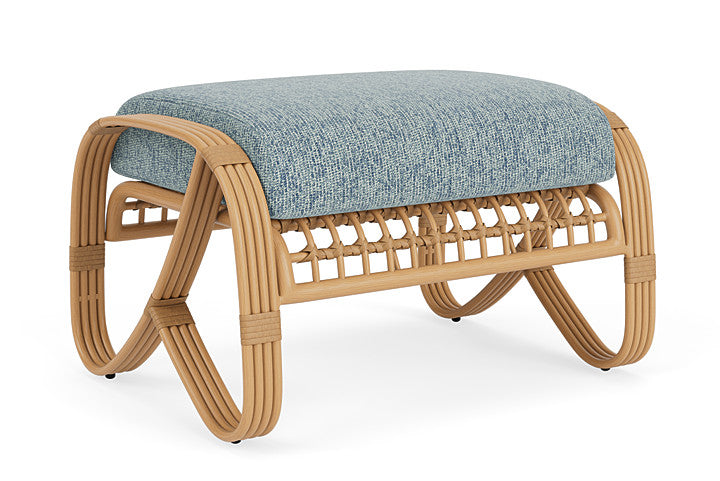 Lloyd Flanders - Riviera Ottoman In Camel Finish With Serene Ocean Fabric - 2780171522032 view 2