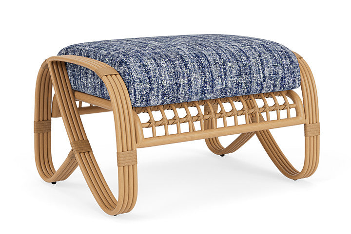 Lloyd Flanders - Riviera Ottoman In Camel Finish With Visions Cobalt Fabric - 278017152683 view 1