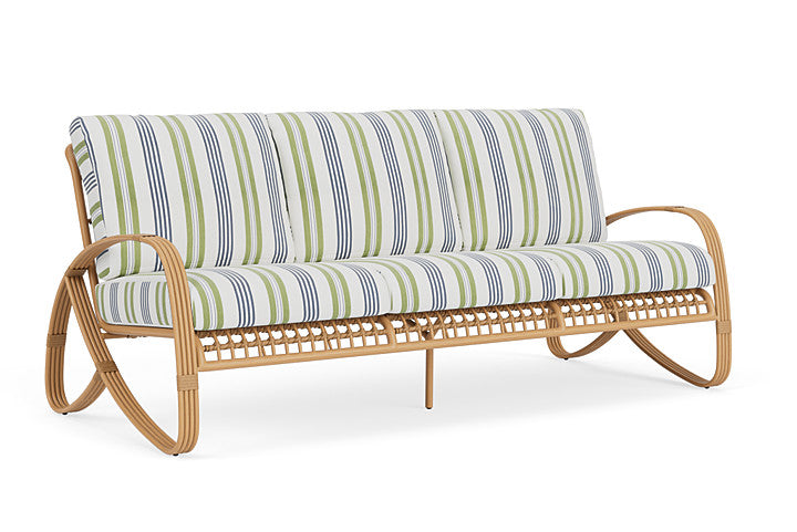 Lloyd Flanders - Riviera Sofa In Camel Finish With Berkely Hall Green Fabric - 2780551522062 view 1