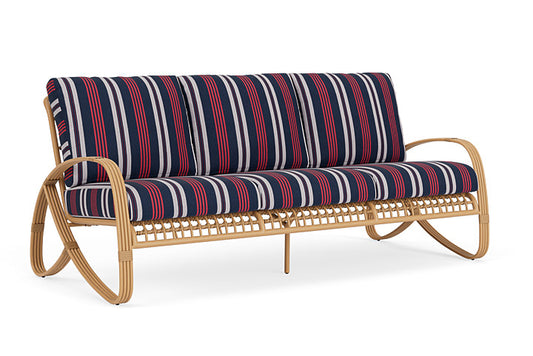 Lloyd Flanders - Riviera Sofa In Camel Finish With Berkely Hall Navy Fabric - 2780551522063 view 1