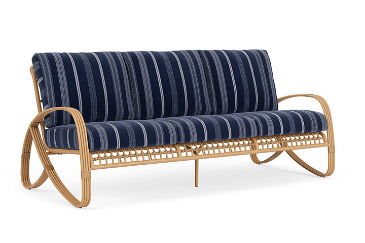 Lloyd Flanders - Riviera Sofa In Camel Finish With Consider Indigo Fabric - 2780551521969 view 1