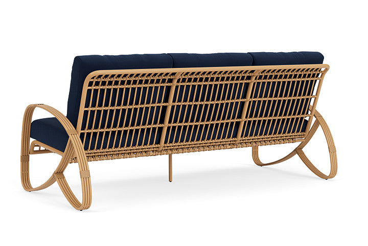 Lloyd Flanders - Riviera Sofa In Camel Finish With Decorline Navy Fabric - 2780551522019 view 2