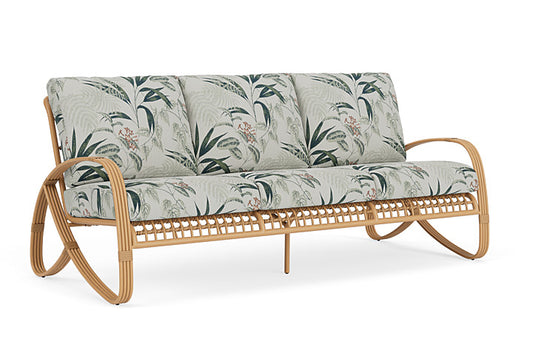 Lloyd Flanders - Riviera Sofa In Camel Finish With Delicate Botanical Sage Fabric - 2780551522075 view 1
