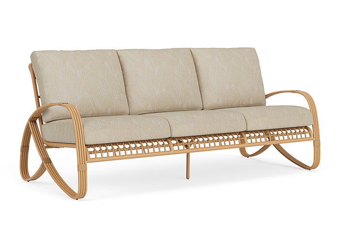 Lloyd Flanders - Riviera Sofa In Camel Finish With Laurel Ecru Fabric - 2780551522057 view 1