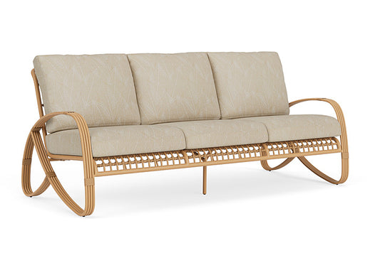 Lloyd Flanders - Riviera Sofa In Camel Finish With Laurel Ecru Fabric - 2780551522057 view 1