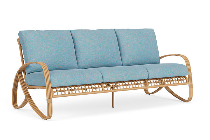 Lloyd Flanders - Riviera Sofa In Camel Finish With Leeds Light Blue Fabric - 2780551522058 view 1