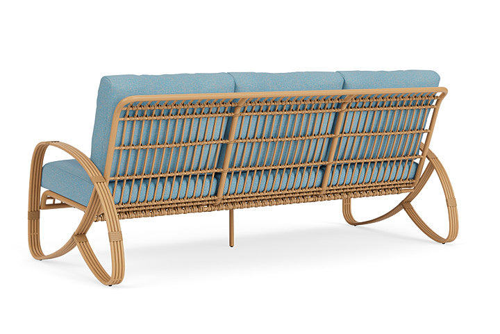 Lloyd Flanders - Riviera Sofa In Camel Finish With Leeds Light Blue Fabric - 2780551522058 view 2