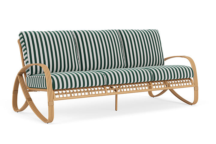 Lloyd Flanders - Riviera Sofa In Camel Finish With Safari/White Stripe Fabric - 278055152269 view 1
