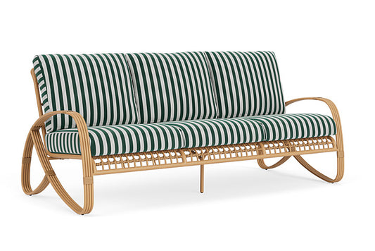 Lloyd Flanders - Riviera Sofa In Camel Finish With Safari/White Stripe Fabric - 278055152269 view 1