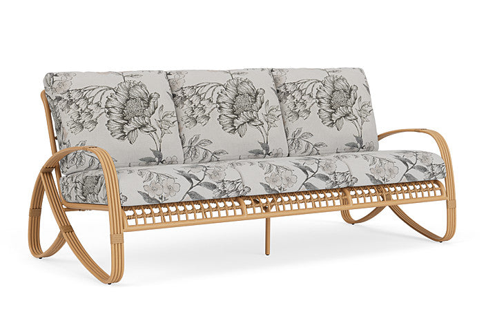 Lloyd Flanders - Riviera Sofa In Camel Finish With Serena Floral Dove Fabric - 2780551522077 view 1