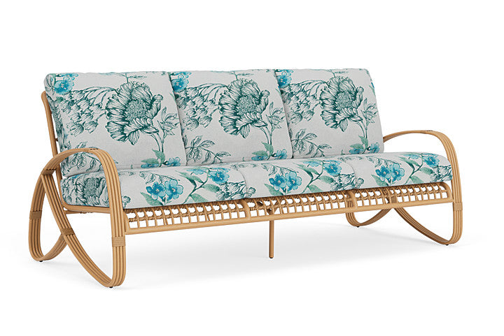Lloyd Flanders - Riviera Sofa In Camel Finish With Serena Floral Mist Fabric - 2780551522078 view 1