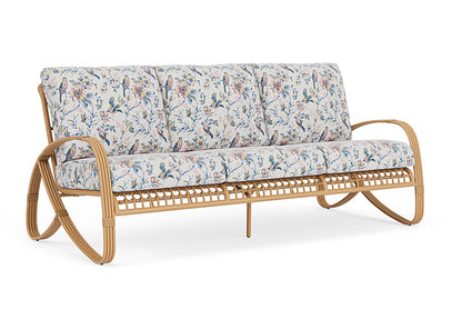 Lloyd Flanders - Riviera Sofa In Camel Finish With Whimsical Bird Song Fabric - 2780551522080 view 1
