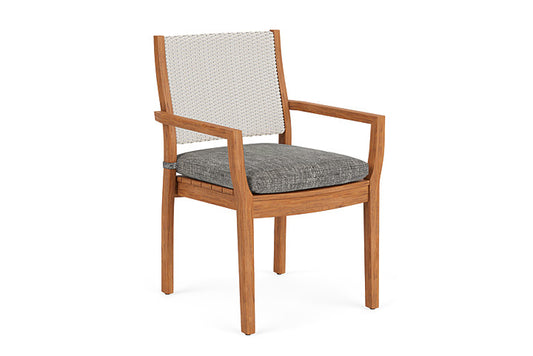 Lloyd Flanders - Teak Loom Back Teak Dining Armchair In Antique White Finish With Black Sand Fabric - 2862010712040 view 1