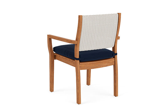 Lloyd Flanders - Teak Loom Back Teak Dining Armchair In Antique White Finish With Decorline Navy Fabric - 2862010712019 view 2