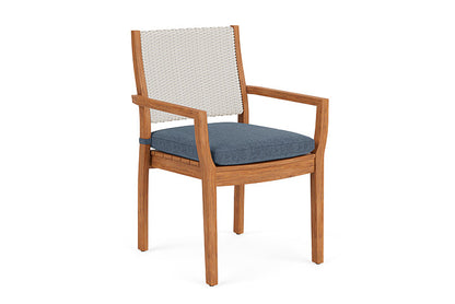 Lloyd Flanders - Teak Loom Back Teak Dining Armchair In Antique White Finish With Deluna Aegean Fabric - 2862010712030 view 1