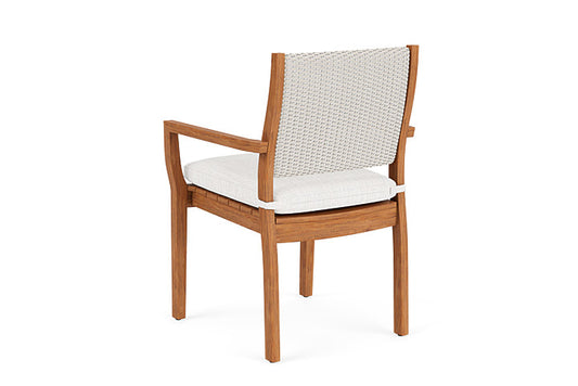 Lloyd Flanders - Teak Loom Back Teak Dining Armchair In Antique White Finish With Friendly Natural Fabric - 2862010712042 view 2