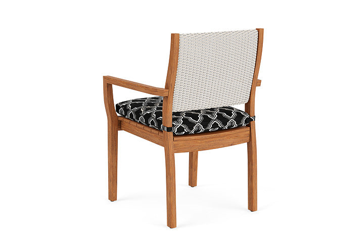 Lloyd Flanders - Teak Loom Back Teak Dining Armchair In Antique White Finish With Luna Onyx Fabric - 2862010712071 view 2