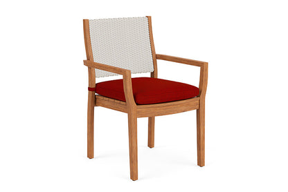 Lloyd Flanders - Teak Loom Back Teak Dining Armchair In Antique White Finish With Partyline Lollipop Fabric - 2862010712054 view 1