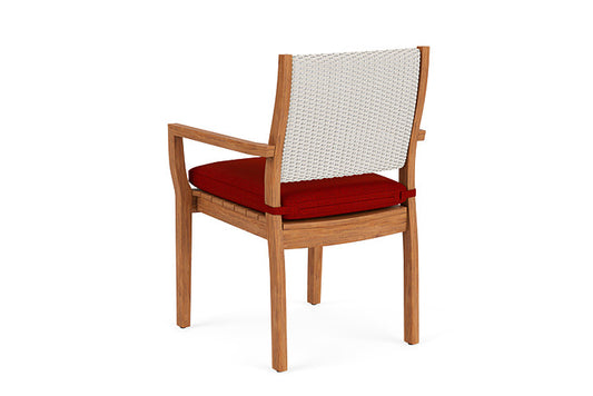 Lloyd Flanders - Teak Loom Back Teak Dining Armchair In Antique White Finish With Partyline Lollipop Fabric - 2862010712054 view 2