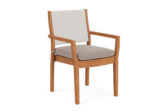 Lloyd Flanders - Teak Loom Back Teak Dining Armchair In Antique White Finish With Remy Pebble Fabric - 2862010712002 view 1