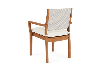 Lloyd Flanders - Teak Loom Back Teak Dining Armchair In Antique White Finish With Sailcloth Salt Fabric - 286201071890 view 2