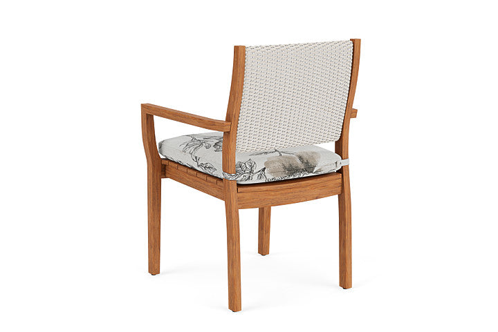 Lloyd Flanders - Teak Loom Back Teak Dining Armchair In Antique White Finish With Serena Floral Dove Fabric - 2862010712077 view 2