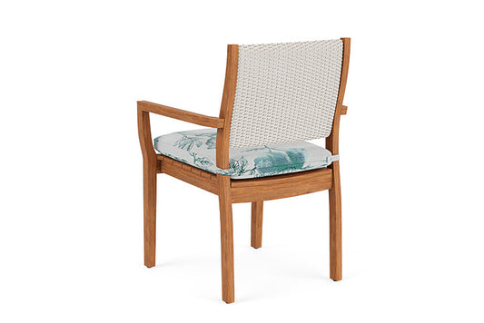 Lloyd Flanders - Teak Loom Back Teak Dining Armchair In Antique White Finish With Serena Floral Mist Fabric - 2862010712078 view 2