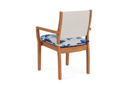 Lloyd Flanders - Teak Loom Back Teak Dining Armchair In Antique White Finish With Watercolor Blossom Capri Fabric - 286201071672 view 2