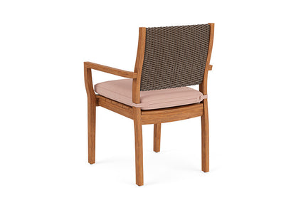 Lloyd Flanders - Teak Loom Back Teak Dining Armchair In Bark Finish With Azulu Clay Fabric - 2862010082033 view 2