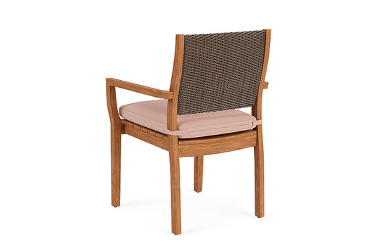 Lloyd Flanders - Teak Loom Back Teak Dining Armchair In Bark Finish With Azulu Clay Fabric - 2862010082033 view 2