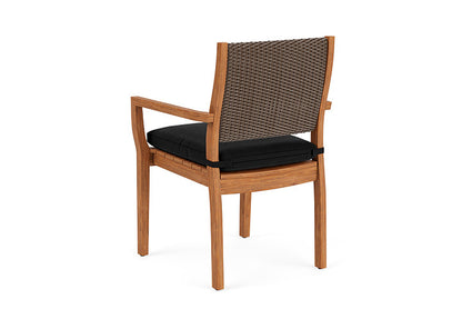 Lloyd Flanders - Teak Loom Back Teak Dining Armchair In Bark Finish With Canvas Black Fabric - 286201008157 view 2