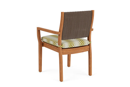 Lloyd Flanders - Teak Loom Back Teak Dining Armchair In Bark Finish With Clock Out Dew Fabric - 2862010082083 view 2