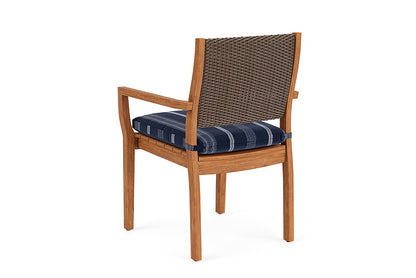 Lloyd Flanders - Teak Loom Back Teak Dining Armchair In Bark Finish With Consider Indigo Fabric - 2862010081969 view 2