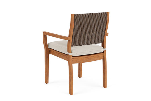 Lloyd Flanders - Teak Loom Back Teak Dining Armchair In Bark Finish With Decorline Natural Fabric - 2862010082015 view 2
