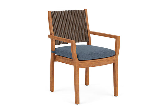 Lloyd Flanders - Teak Loom Back Teak Dining Armchair In Bark Finish With Deluna Aegean Fabric - 2862010082030 view 1