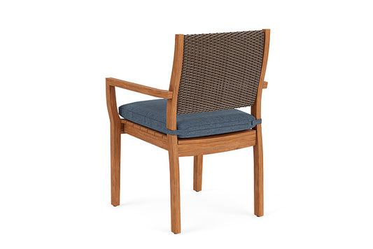 Lloyd Flanders - Teak Loom Back Teak Dining Armchair In Bark Finish With Deluna Aegean Fabric - 2862010082030 view 2