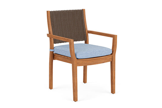 Lloyd Flanders - Teak Loom Back Teak Dining Armchair In Bark Finish With Demo Skyway Fabric - 286201008065 view 1