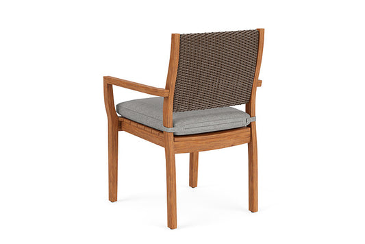 Lloyd Flanders - Teak Loom Back Teak Dining Armchair In Bark Finish With Demo Stone Fabric - 286201008095 view 2